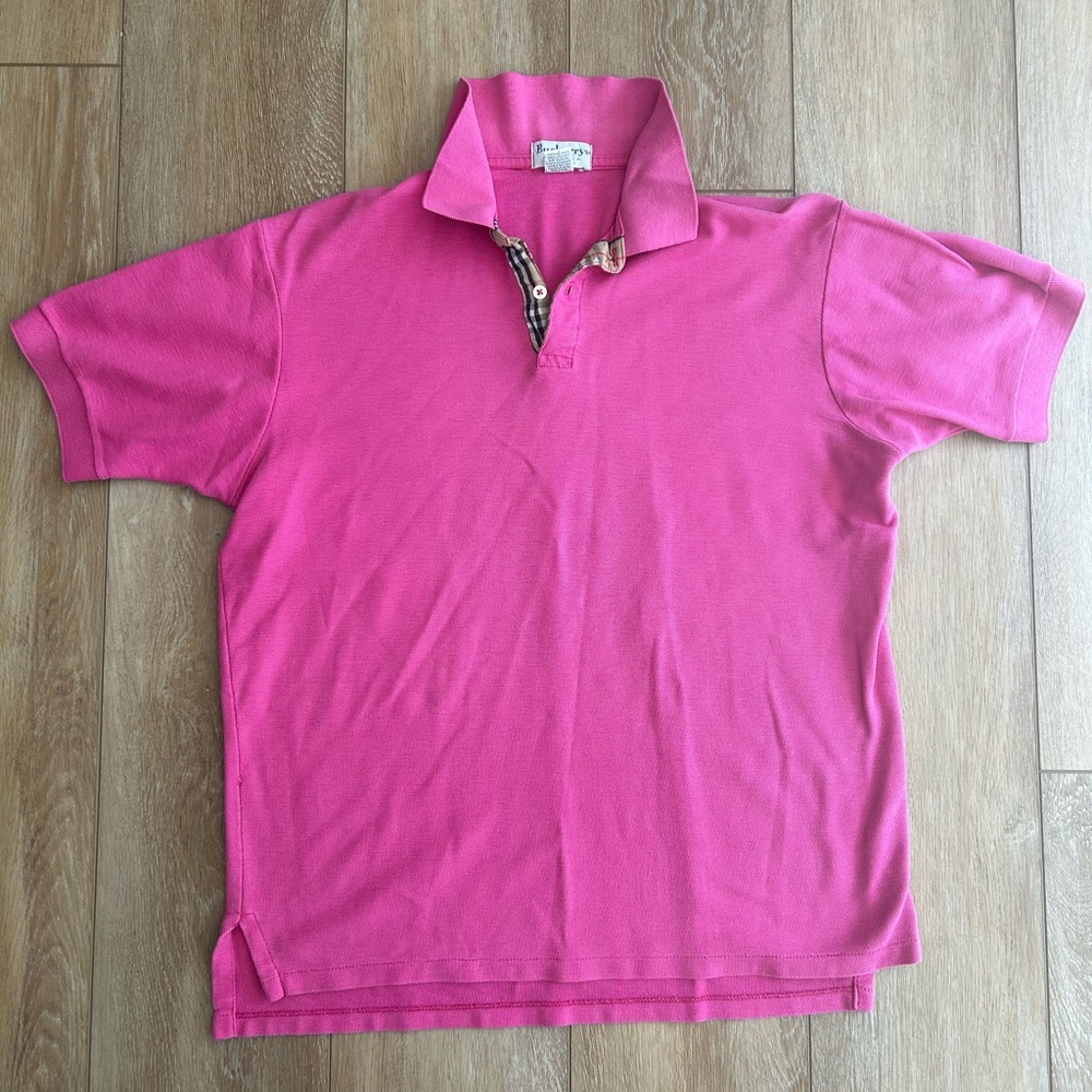 Burberry Pink and Nova Check Polo Shirt